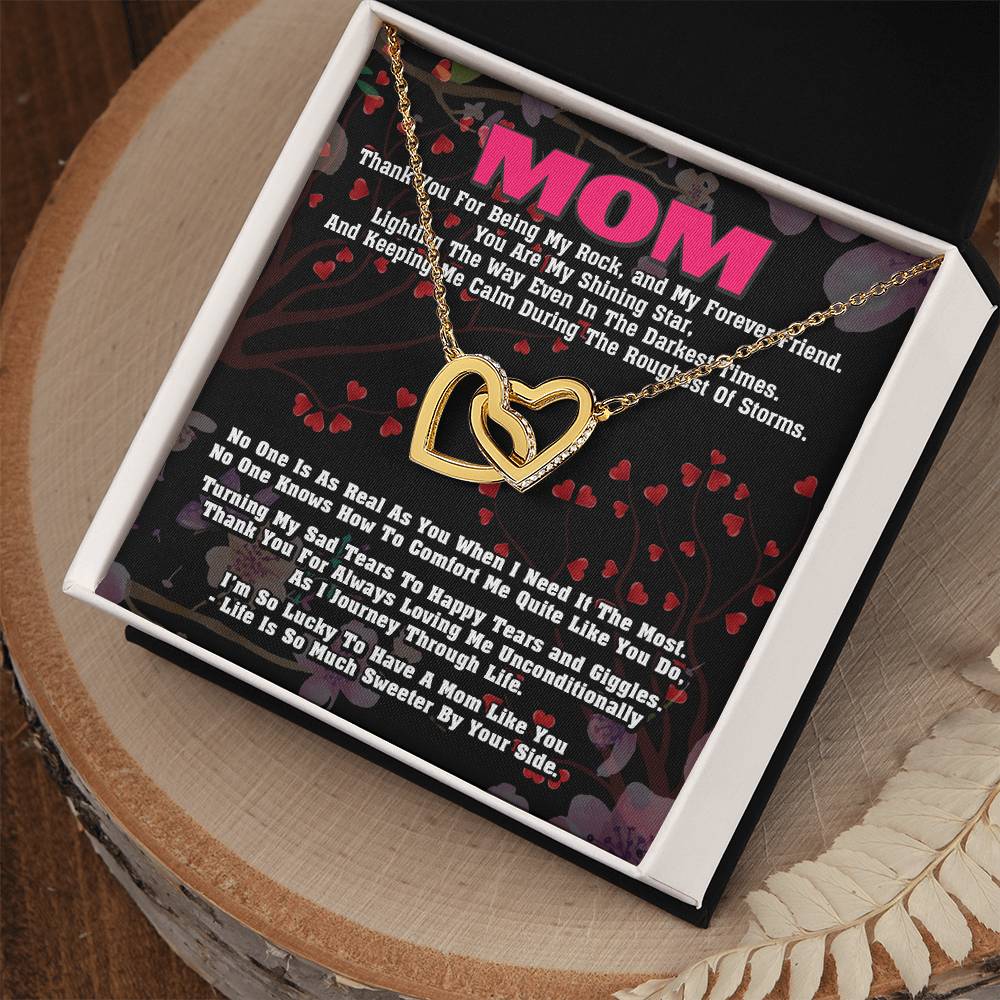 Gift For Mom- Interlocking Heart Necklace Interlocking Hearts Necklace