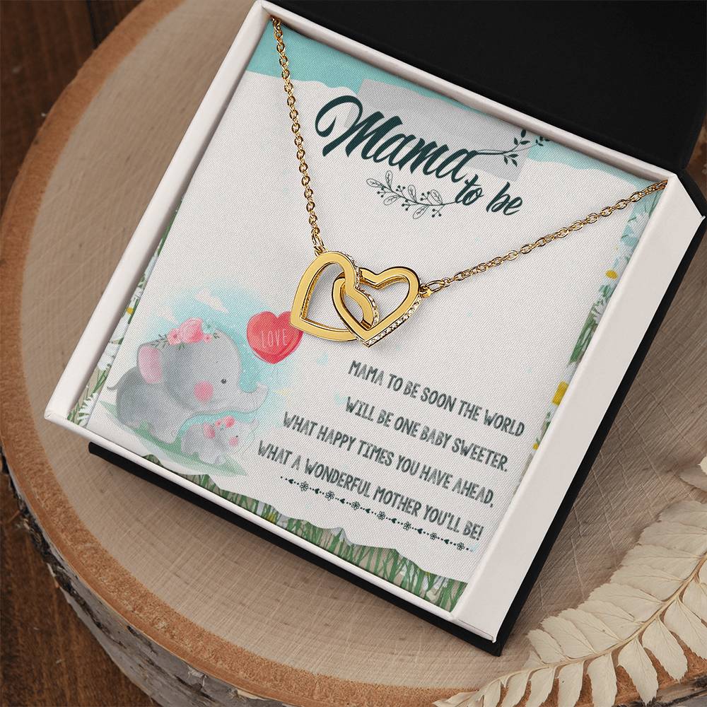 Mama To Be Interlocking Hearts Necklace Message Card