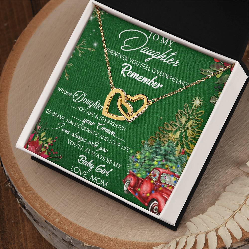 To My Daughter Interlocking Hearts Necklace Message Card