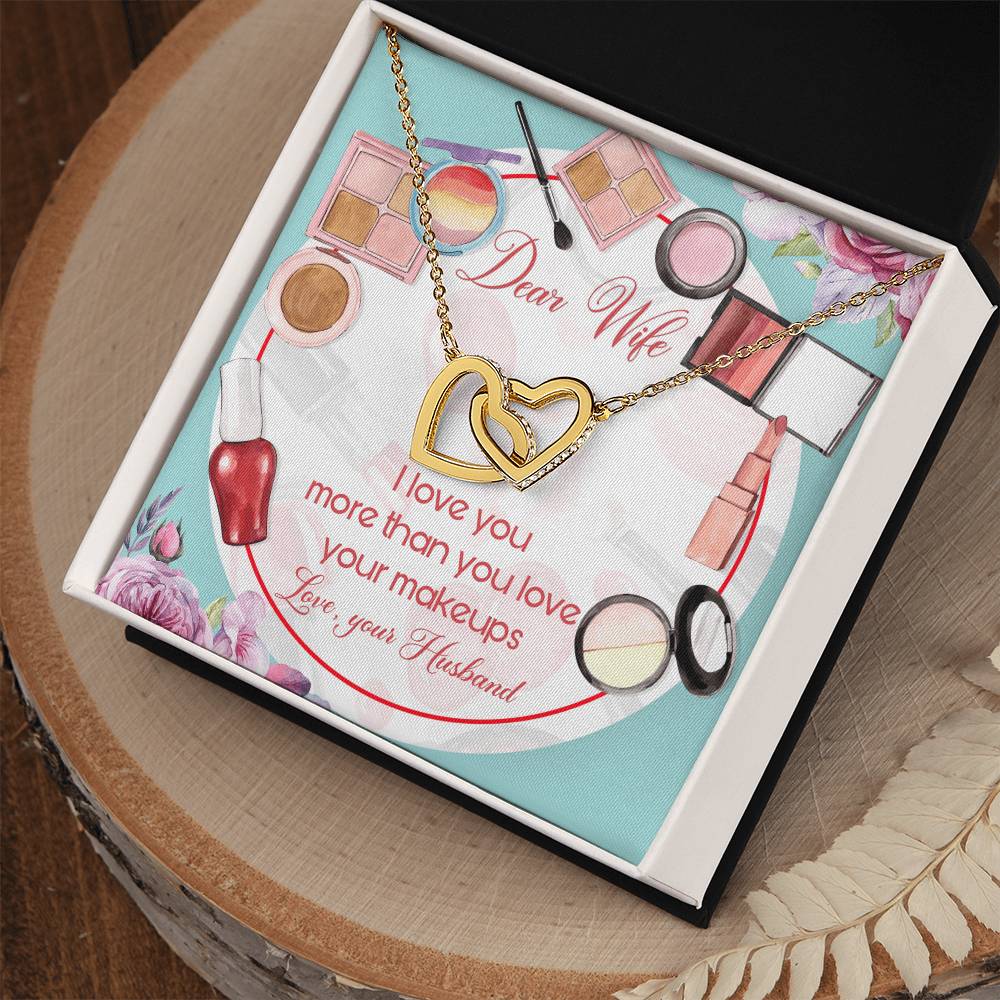Dear Wife Interlocking Hearts Necklace Message Card