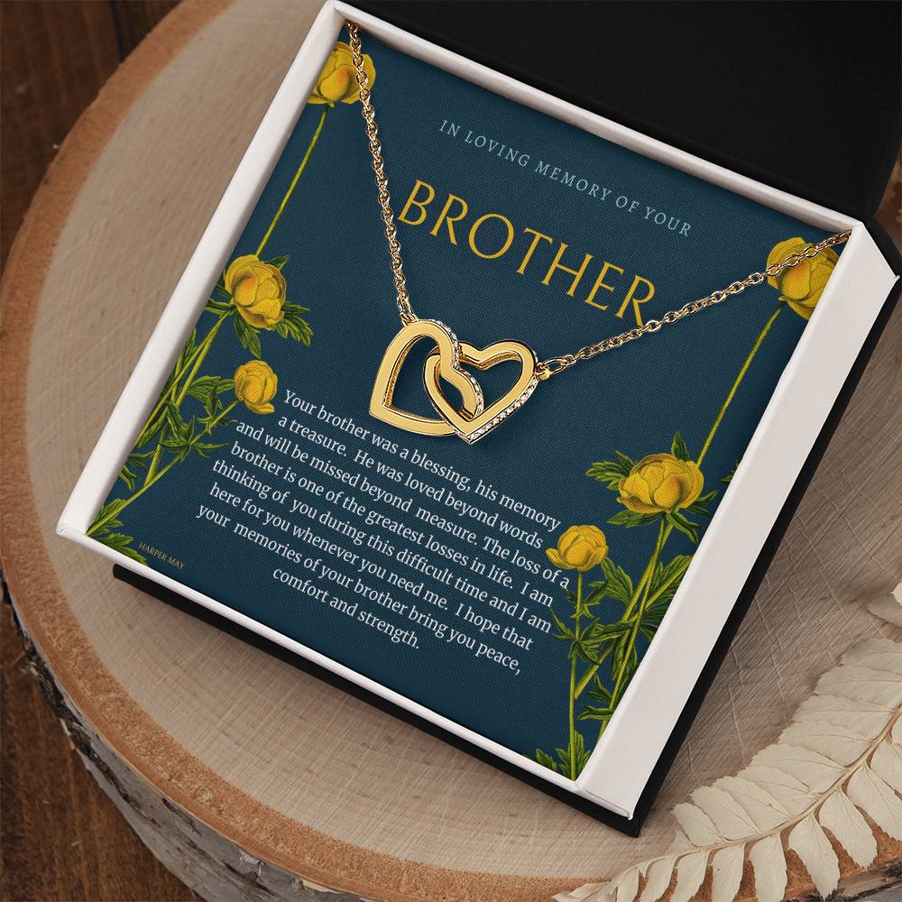 Brother Loss Interlocking Hearts Necklace