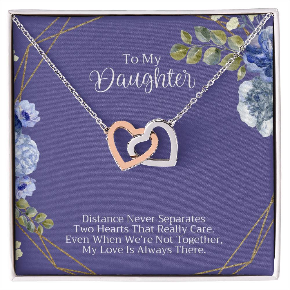 To My Daughter Necklace Interlocking Hearts Necklace