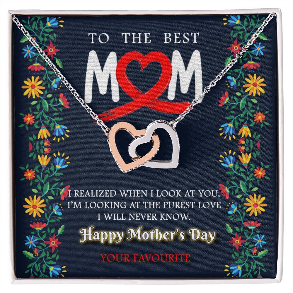 To My Mom Purest Love Love You Always Interlocking Hearts Necklace