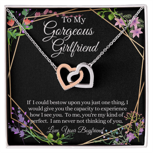 Gorgeous Girlfriend Linked Hearts Necklace Gift From Boyfriend Interlocking Hearts Necklace