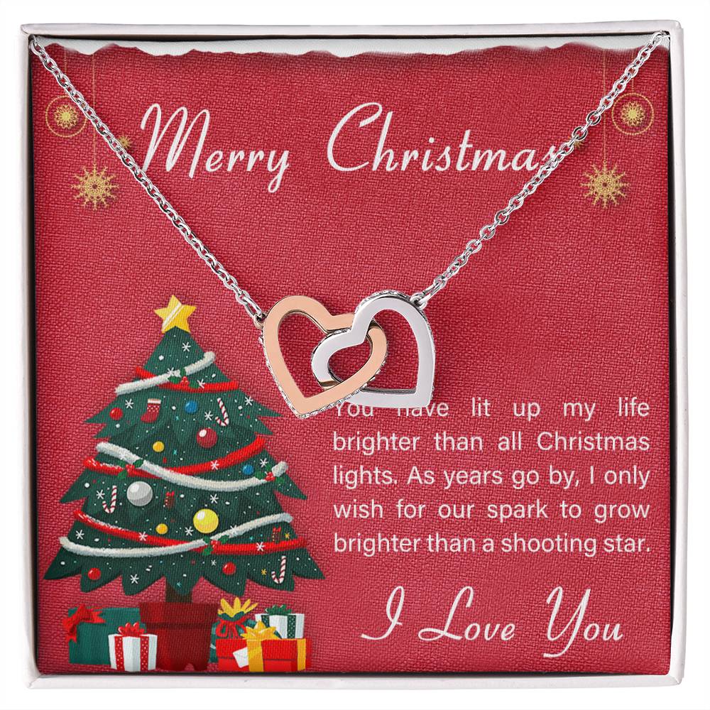 Gift For Girlfriend To My Girlfriend Romantic Present For Girlfriend Jewelry Girlfriend Best Birthday Gift Anniversary Necklace Message Card Interlocking Hearts Necklace