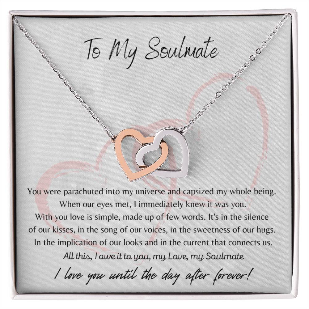 To My Soulmate Interlocking Hearts Necklace