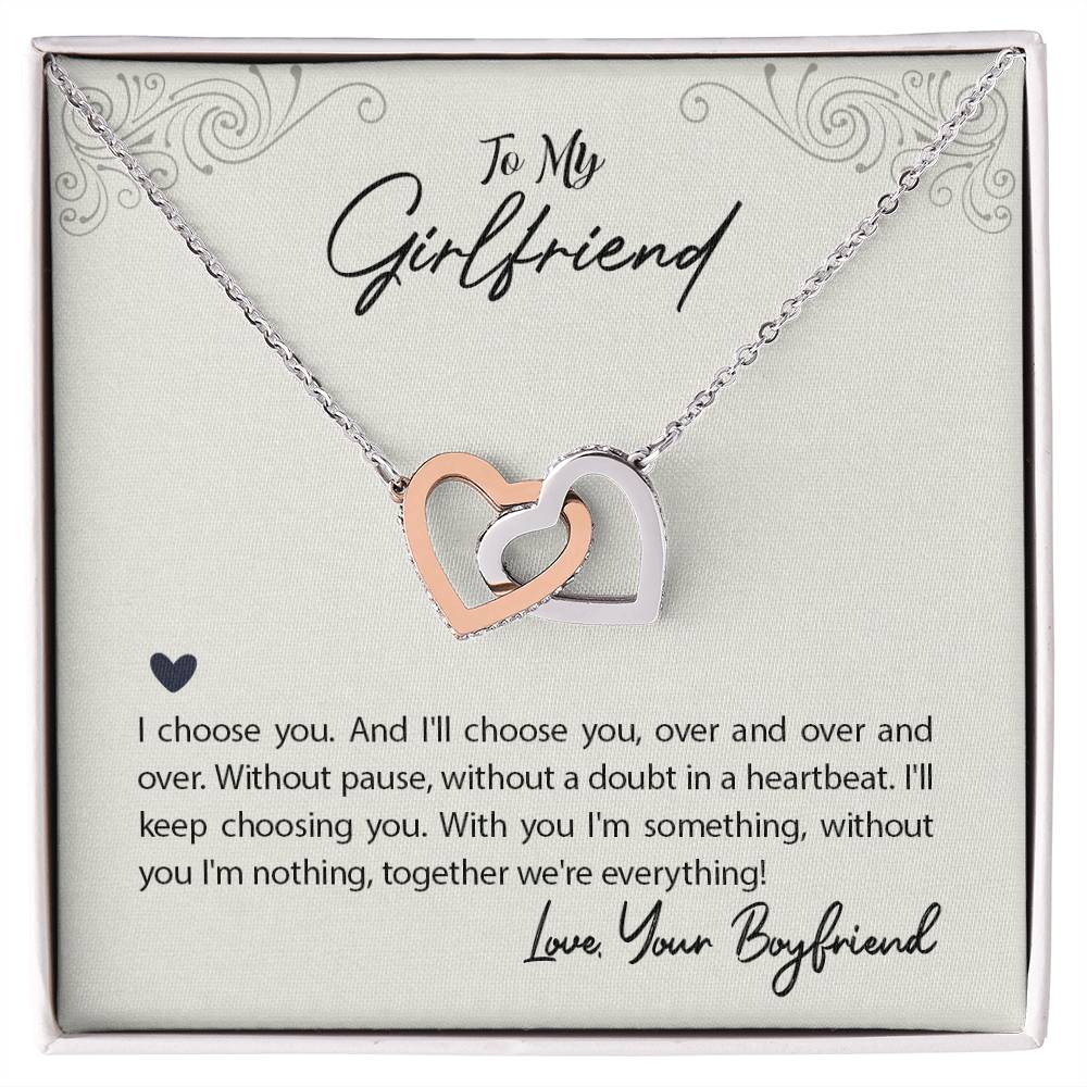 Interlocked Heart Necklace - For Girlfriend Interlocking Hearts Necklace