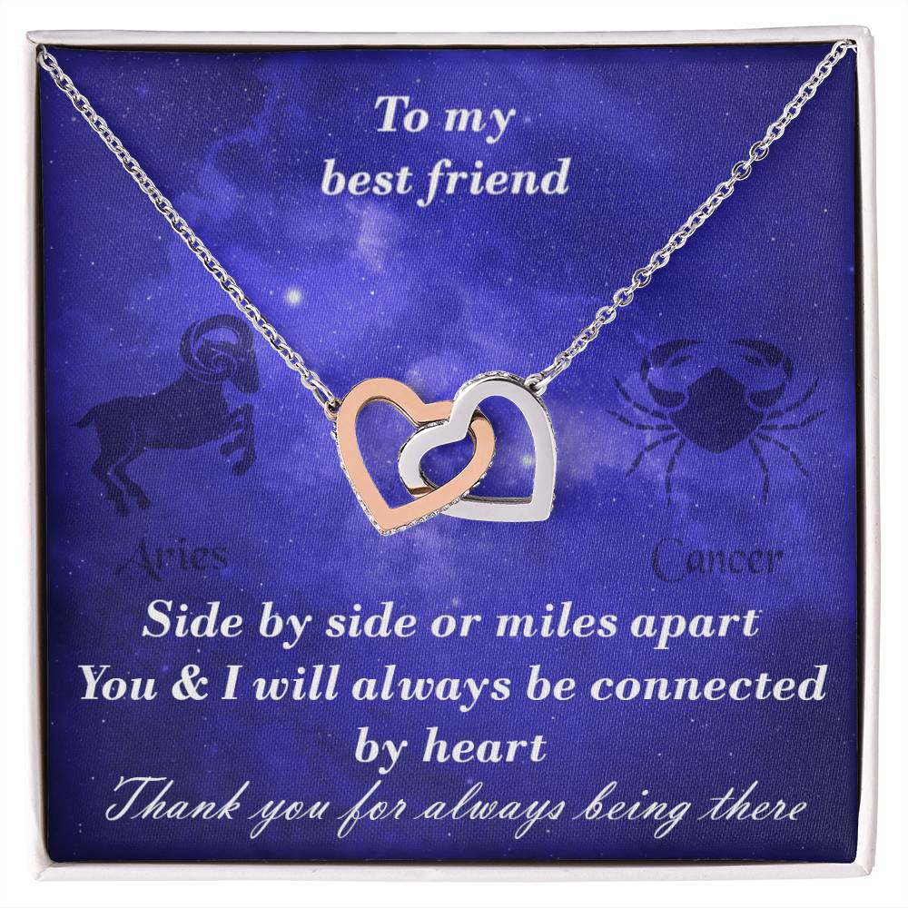 Aries To Cancer Best Friend Interlocked Hearts Necklace Interlocking Hearts Necklace