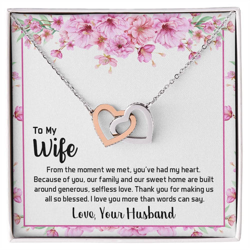 To My Wife - Interlocking Hearts Necklace