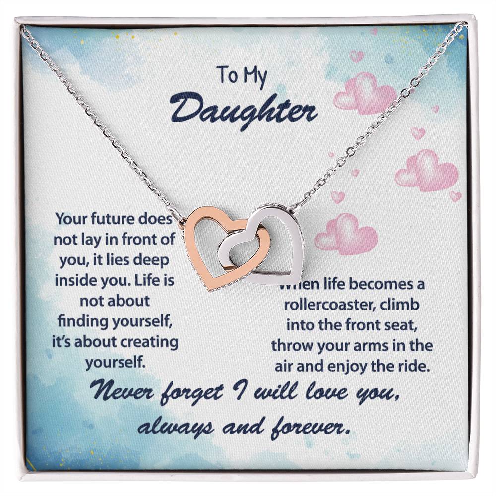 My Daughter Enjoy The Ride Necklace Interlocking Hearts Necklace