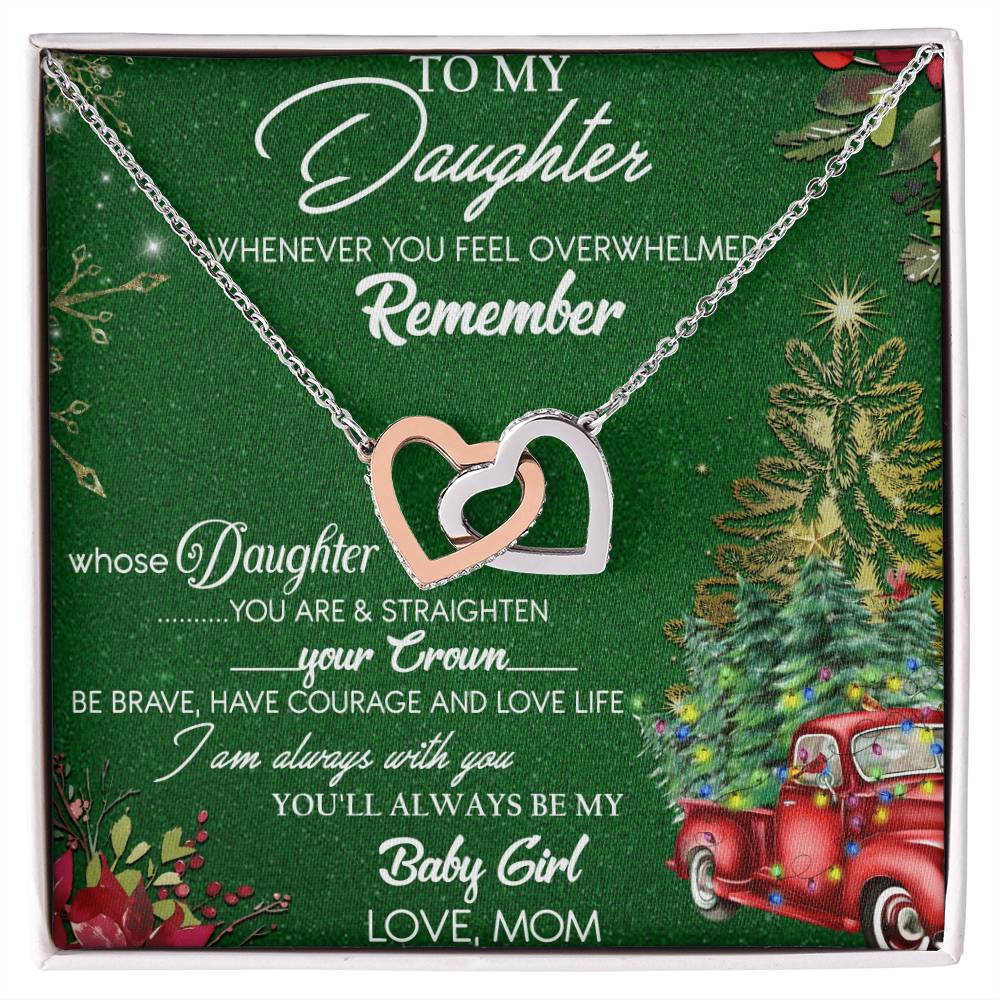 To My Daughter Interlocking Hearts Necklace Message Card
