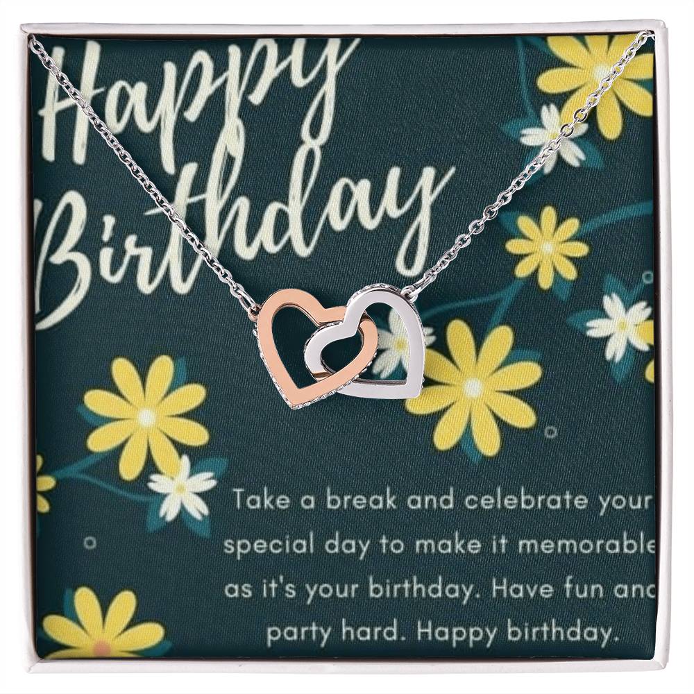 Birthday To My Daughter Interlocking Hearts Necklace