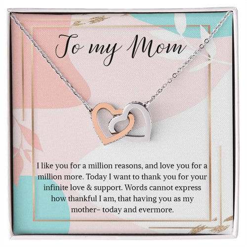 Necklace Gift For Mom To My Mom Necklace Gift Interlocking Hearts Necklace For Mom Mom Birthday Necklace Gift My Mom Jewelry Massage