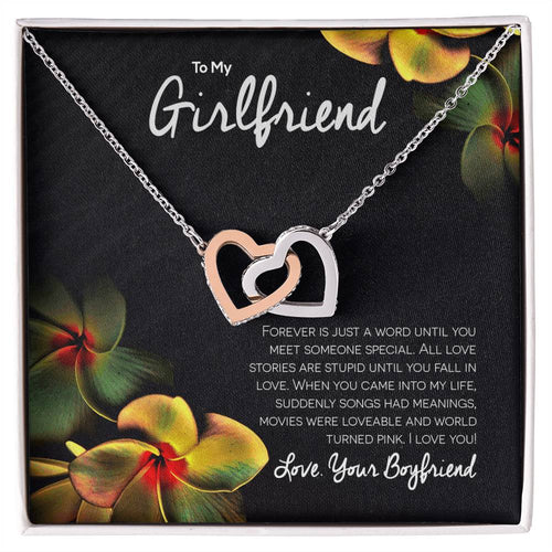 Girlfriend Interlocking Hearts Romantic Necklace Gift For Valentine'S Day Interlocking Hearts Necklace