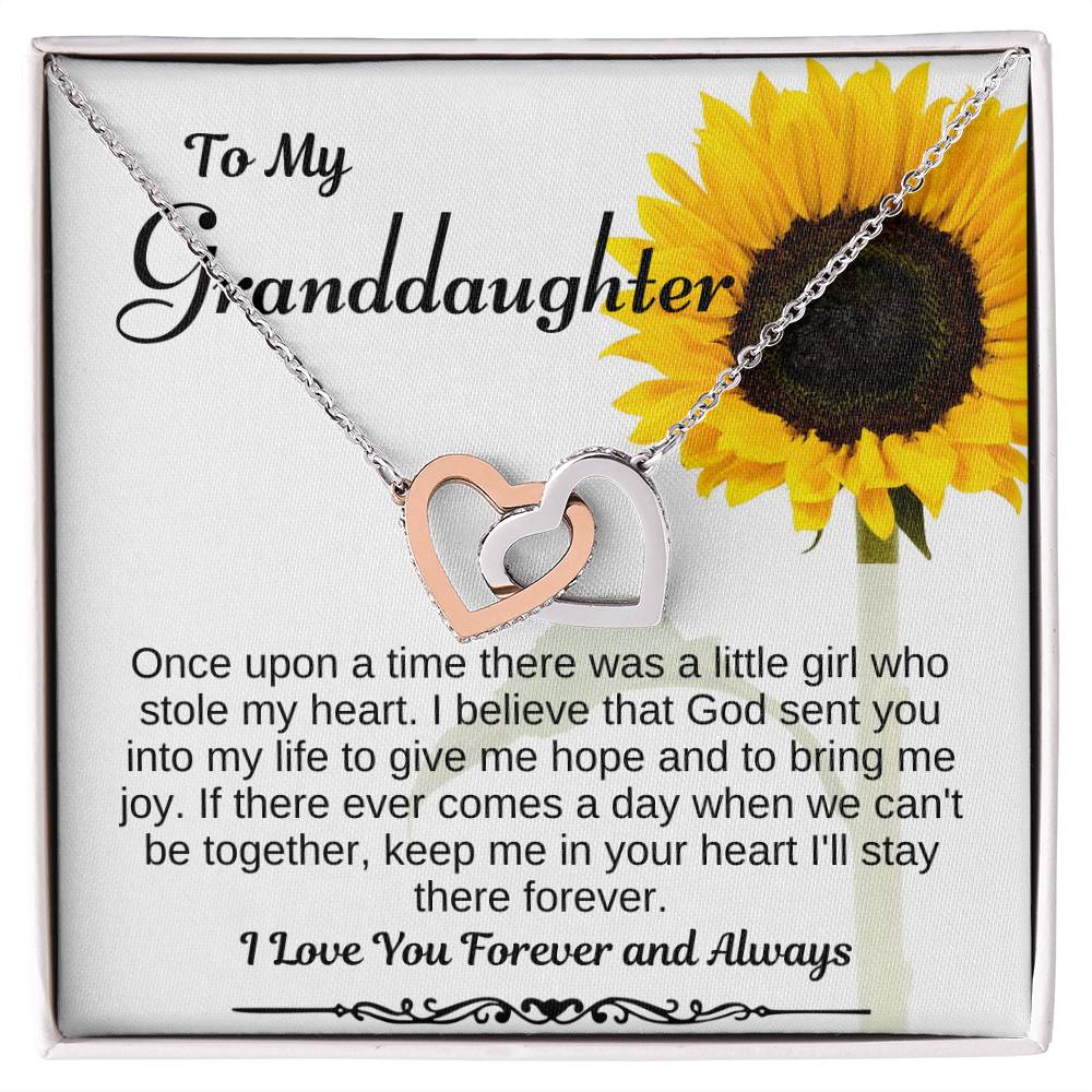 To My Granddaughter Interlocking Heart Necklace Interlocking Hearts Necklace