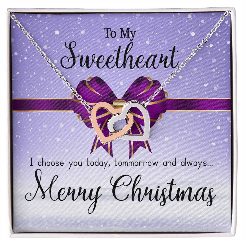 To My Sweetheart Necklace Interlocking Hearts Necklace