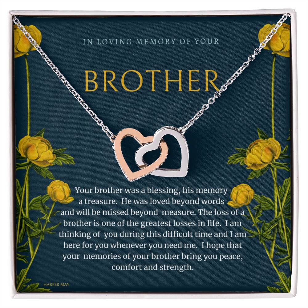 Brother Loss Interlocking Hearts Necklace