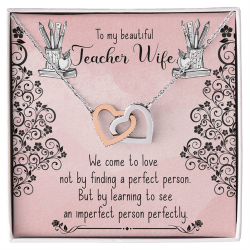 Gift For You My Wife. Interlocking Hearts Necklace