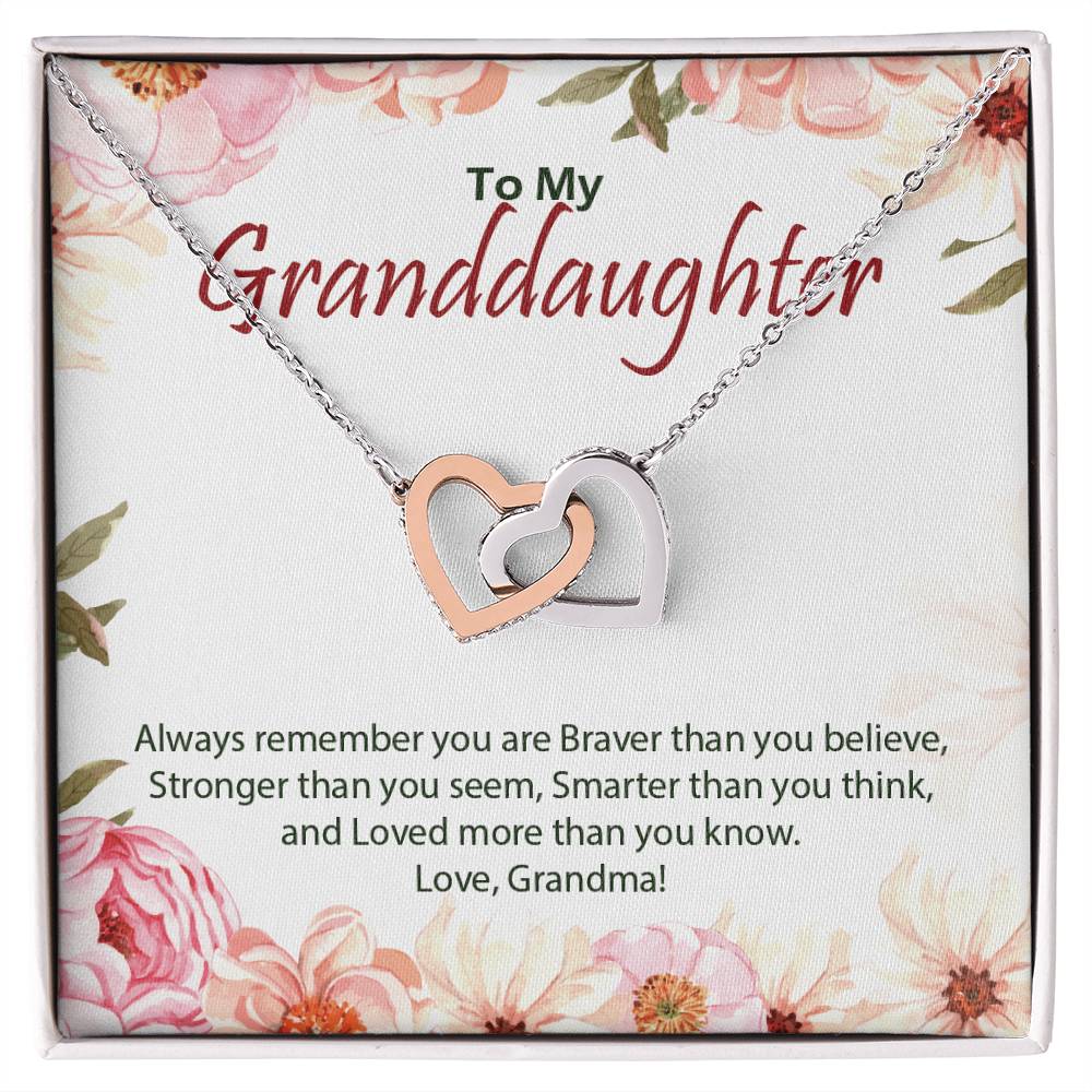 Interlocking Hearts Necklace For Granddaughter