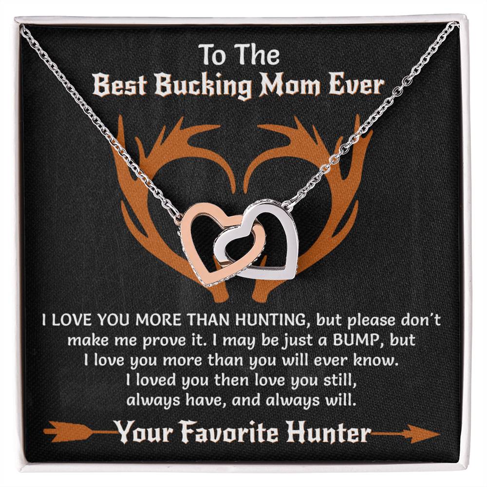 Best Bucking Mom Ever - Necklace - Mother'S Day Interlocking Hearts Necklace