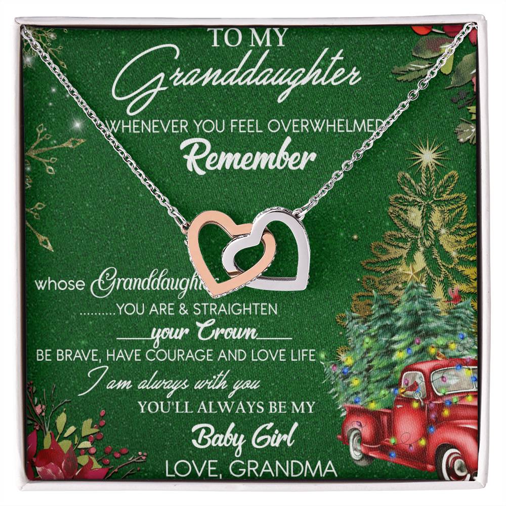 To My Granddaughter Interlocking Hearts Necklace Message Card