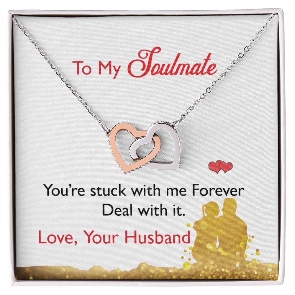 To My Wife - Black Friday Special Interlocking Hearts Necklace
