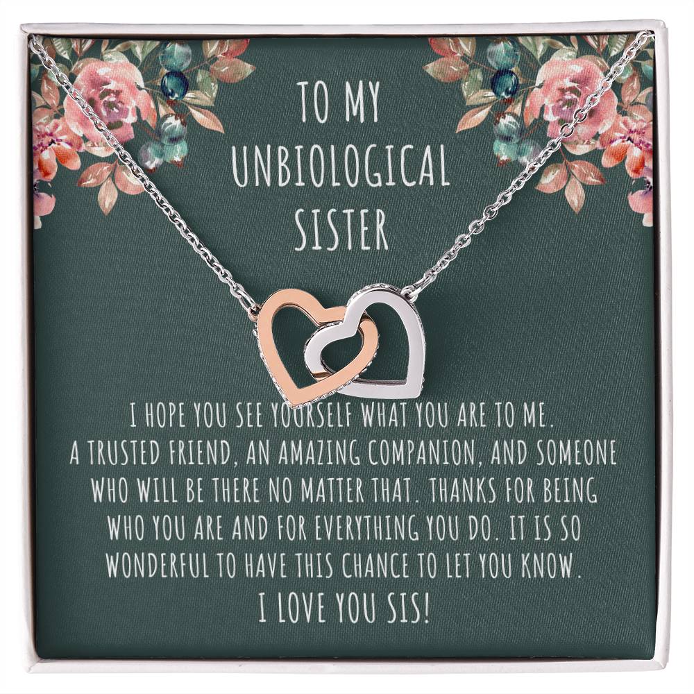 My Unbiological Sister What You Are To Me Interlocked Hearts Necklace Interlocking Hearts Necklace
