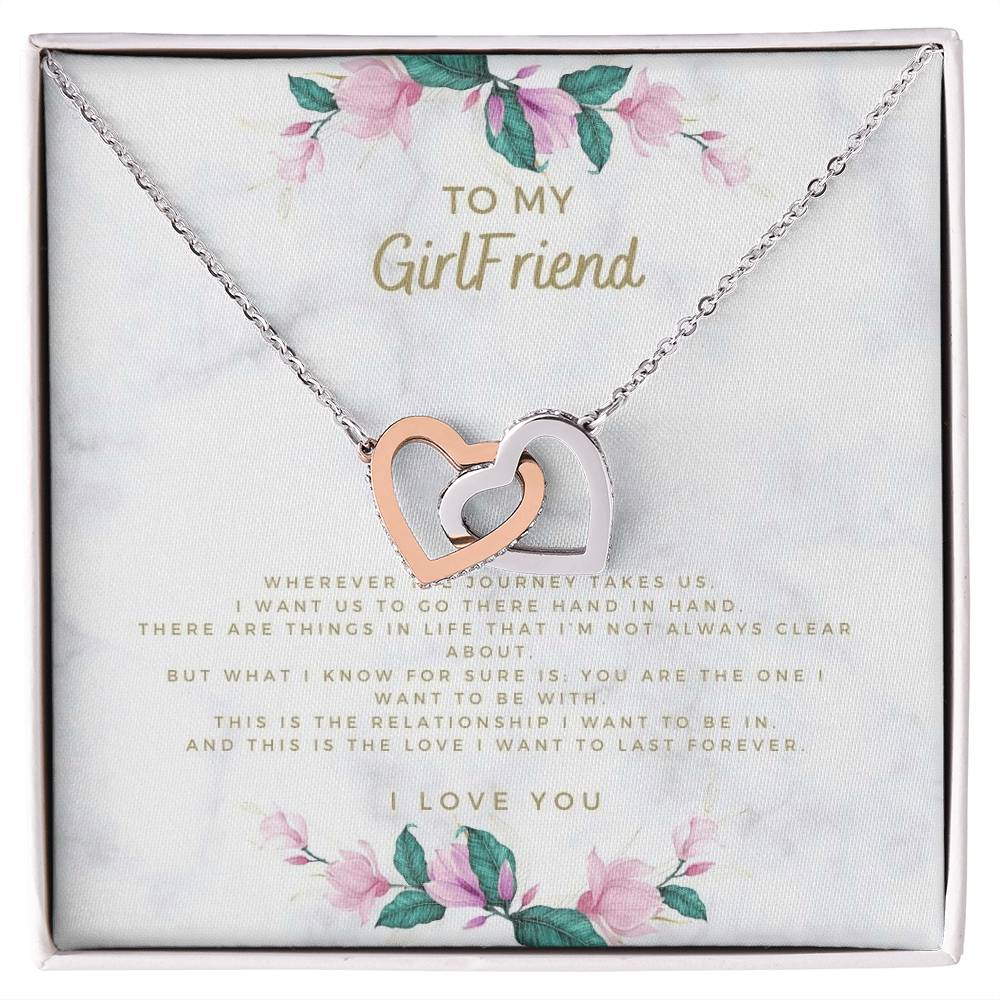 To My Girlfriend Gift From Boyfriend For Valentine Day Interlocking Hearts Necklace