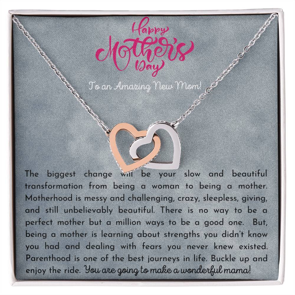 Amazing New Mom Interlocking Hearts Necklace