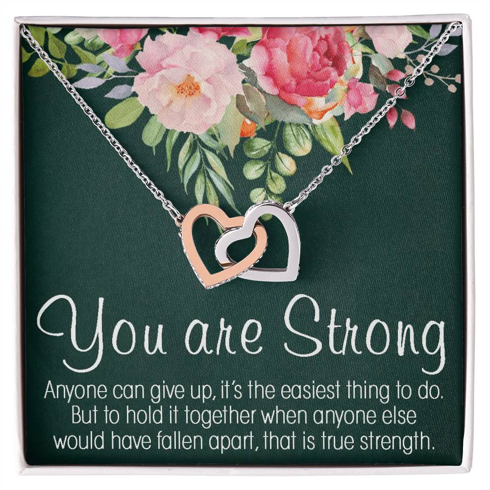 Inspirational Interlocking Hearts Necklace Gift Necklace Motivational Gift Encouragement Gift Empowering Cancer Illness Jewelry