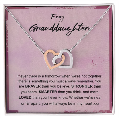 You'Ll Always Be In My Heart Interlocking Hearts Necklace Gift For Granddaughter