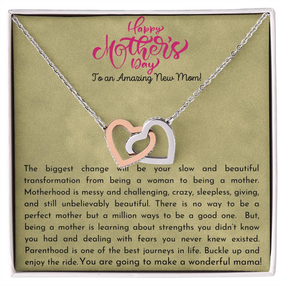 New Mom - Mother'S Day Gift Interlocking Hearts Necklace