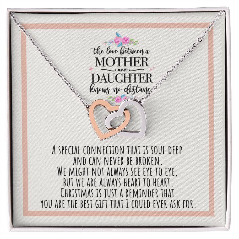 The Love Between A Mother And Daughter Knows No Distance Interlocking Hearts Necklace