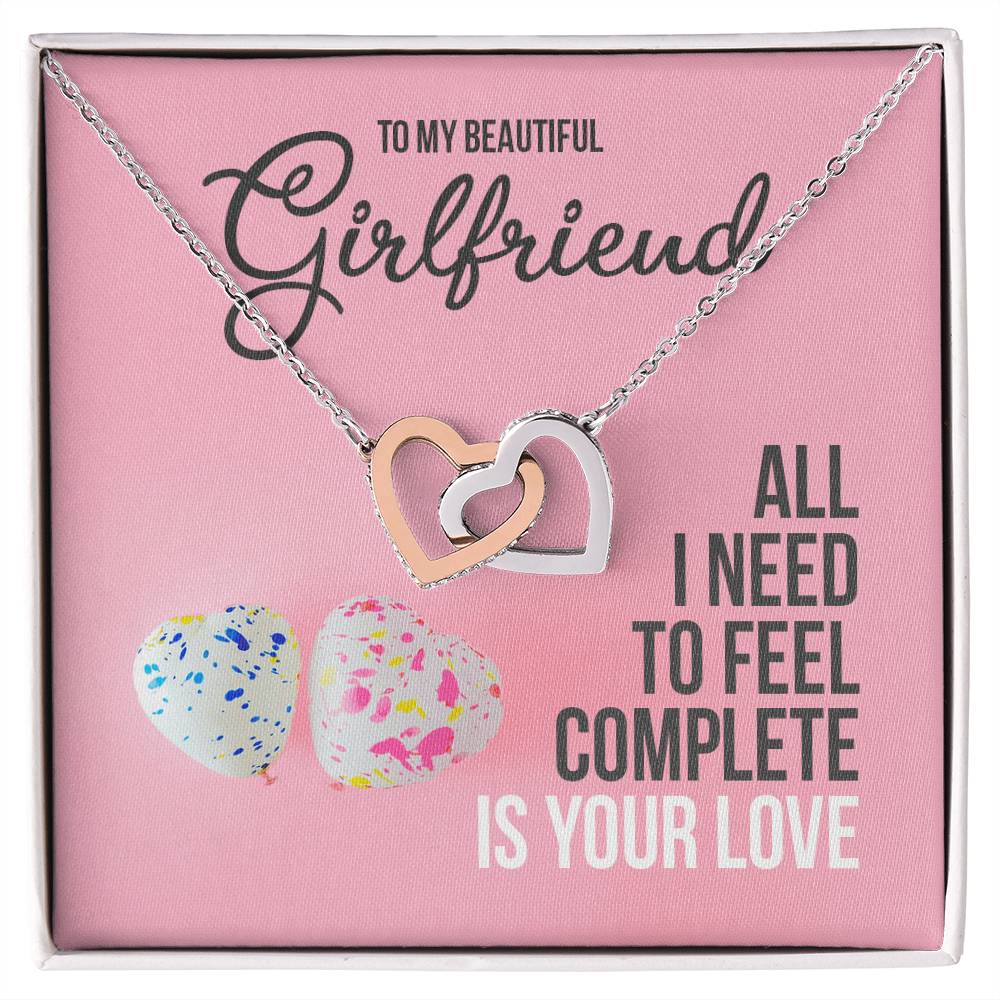 Interlocking Hearts Necklace For Girlfriend - Two Hearts