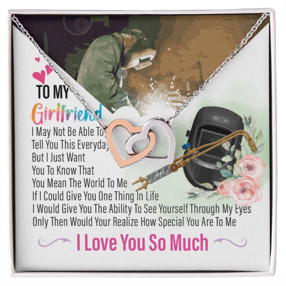 Welder'S Girlfriend- Interlocking Heart Necklace Interlocking Hearts Necklace