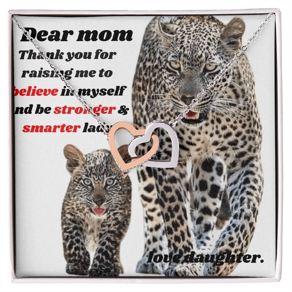 Thank You Mom Interlocking Hearts Necklace