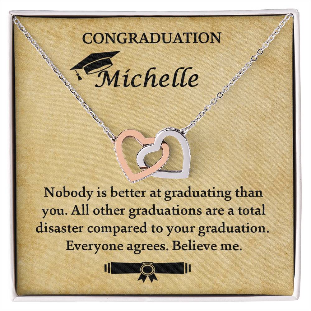 Funny Graduation Gift - Necklace Interlocking Hearts Necklace
