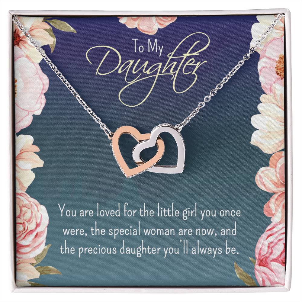 Interlocking Hearts Necklace For Daughter