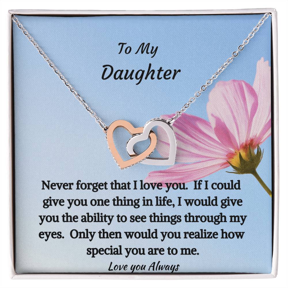 To My Daughter - Interlocking Hearts Necklace