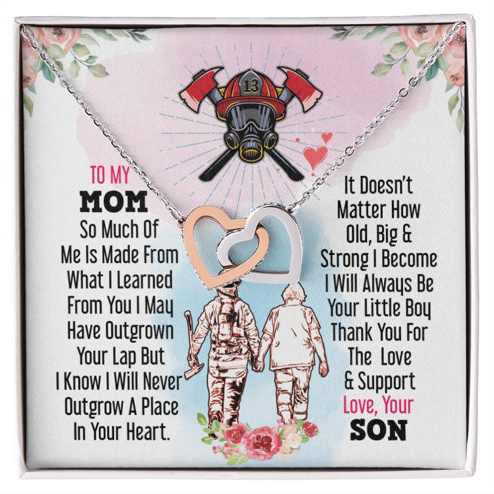 Firefighter'S Mom - Interlocking Heart Necklace Interlocking Hearts Necklace