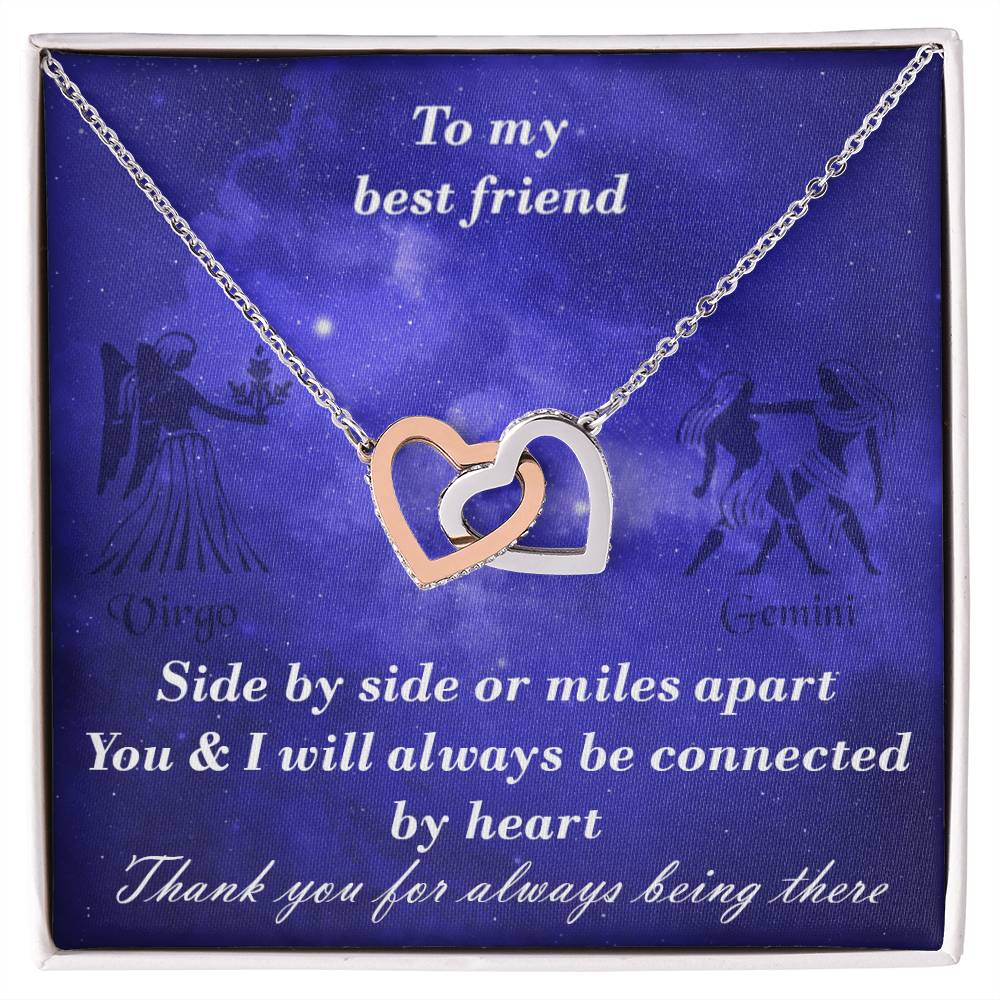 Virgo To Gemini Best Friend Interlocked Hearts Necklace Interlocking Hearts Necklace