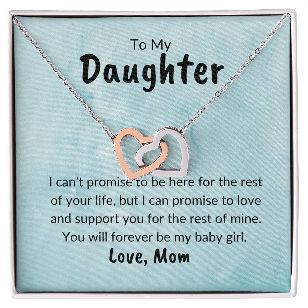 To My Daughter - Forever My Baby Girl Interlocking Hearts Necklace