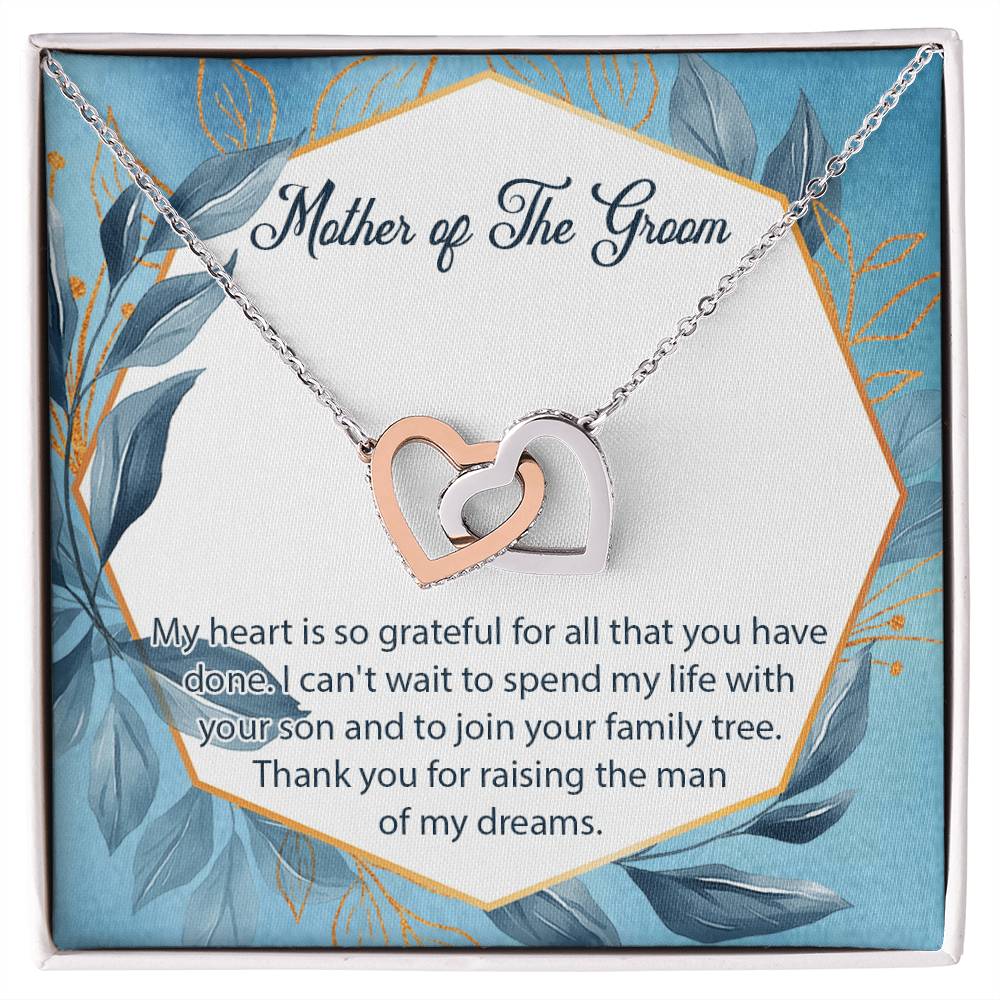 Mother Of The Groom Necklace Mother Of The Groom Weddinggift For Mother Of The Groom Interlocking Hearts Necklace Gift For Mom On Wedding