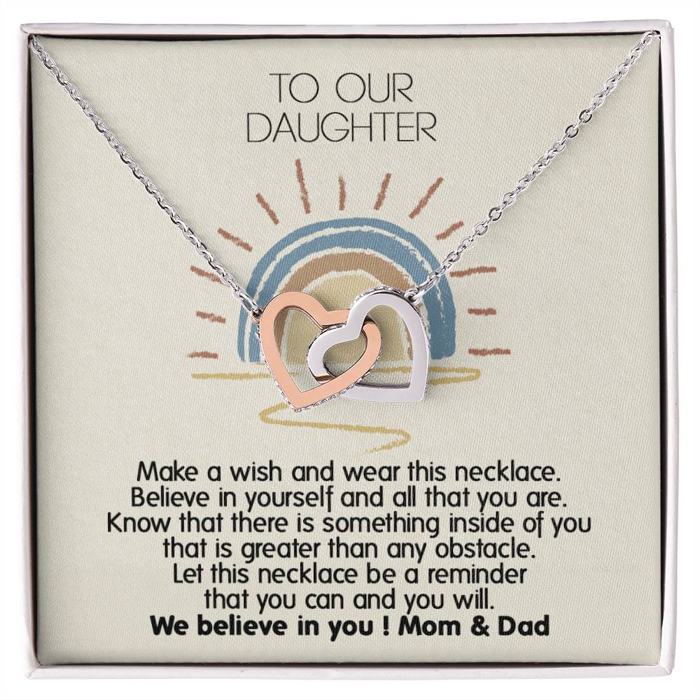 Perfect Daughter'S Appreciation Gift - Unique Necklace For Her Interlocking Hearts Necklace