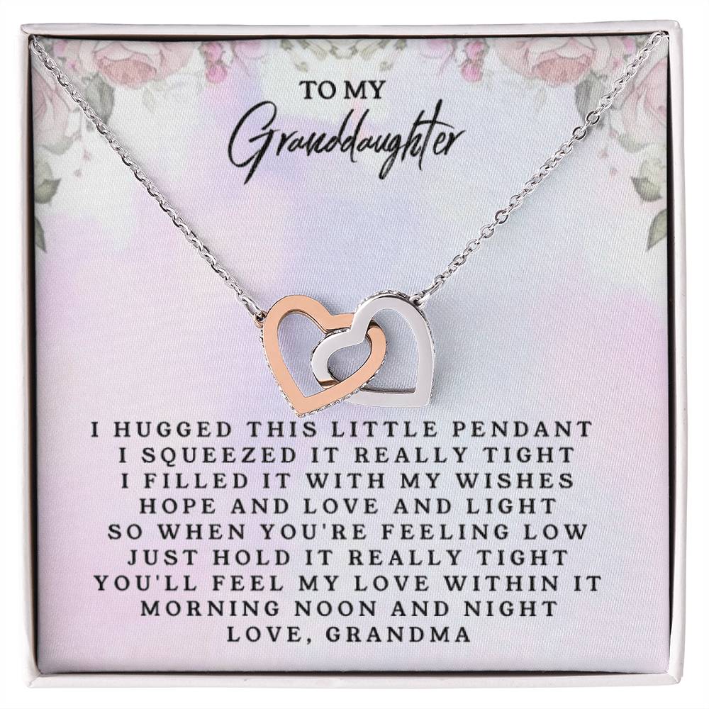 To My Granddaughter From Grandma Interlocking Heart Necklace Interlocking Hearts Necklace