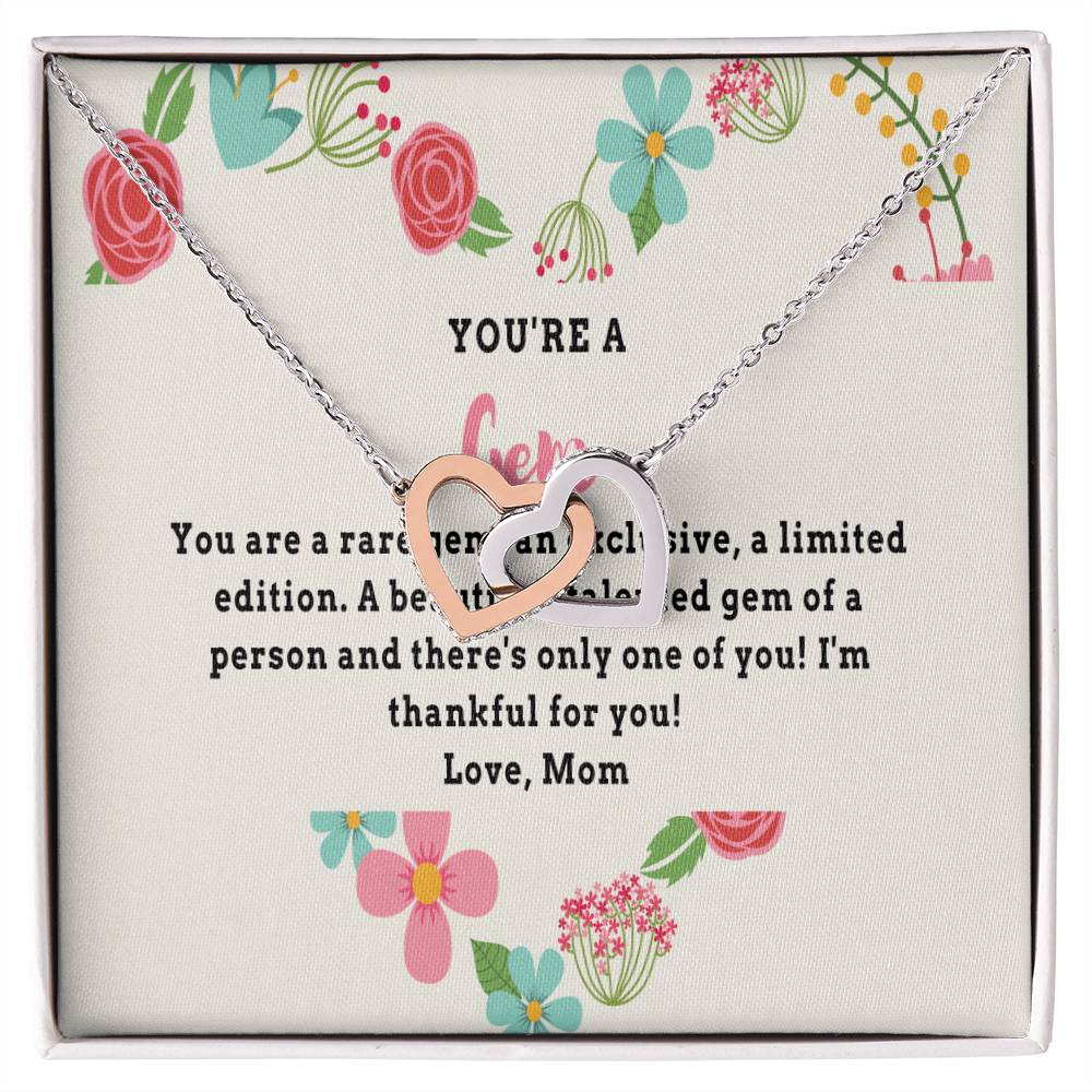 Daughter Gift From Mom Interlocking Hearts Necklace