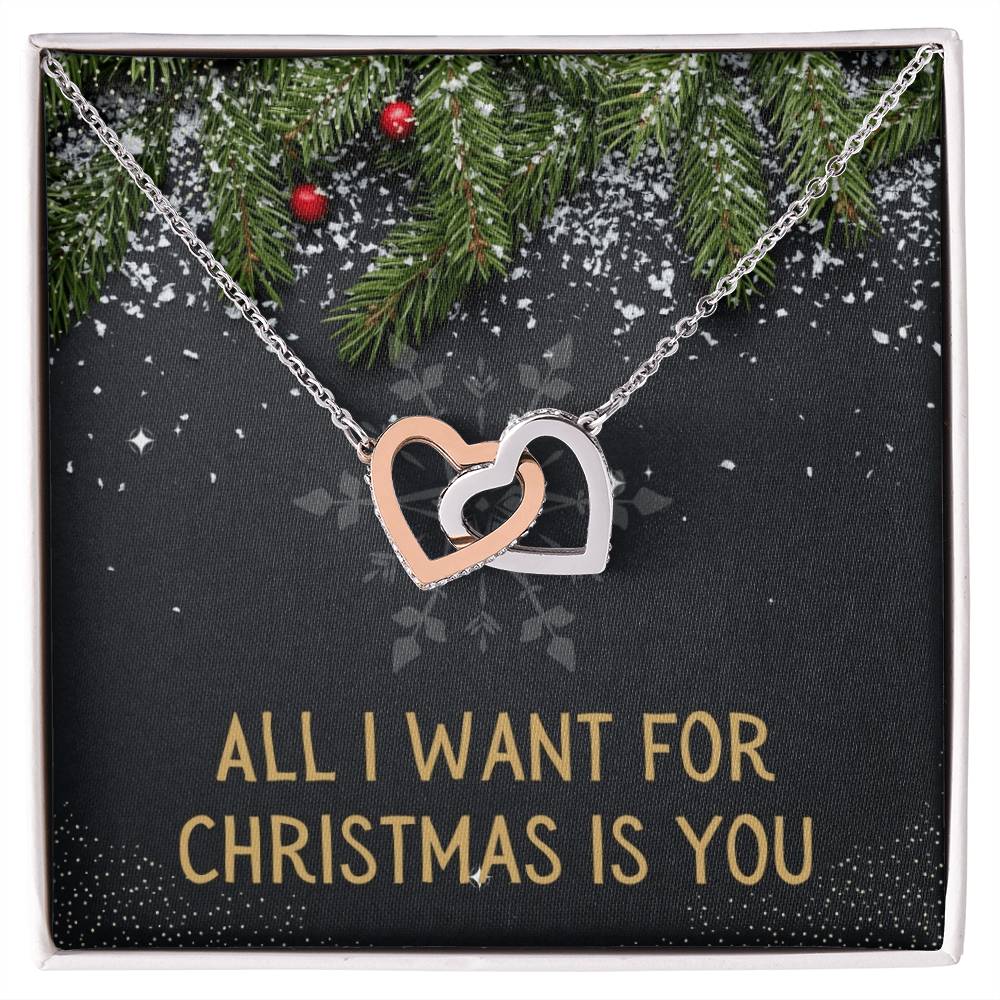 All I Want For Christmas - Heart Necklace Interlocking Hearts Necklace