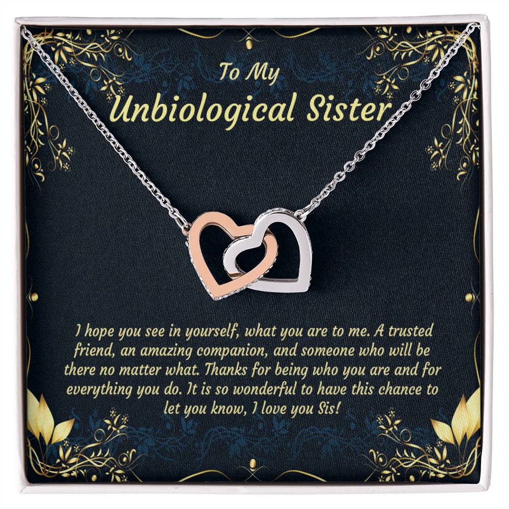 Unbiological Sister Necklace Soul Sister Big Little Sorority Sister In Law Necklace Step Sister Gift Tribe Necklace Best Friend Gift Bff Gift Interlocking Hearts Necklace