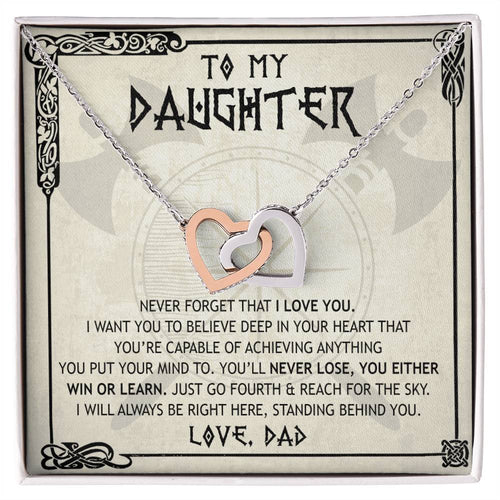 Meaningful Gift For Daughter From Dad Interlocking Hearts Necklace