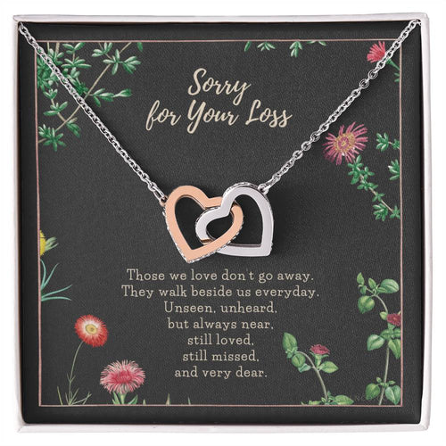 Loss Of Loved One Necklace Loss Of Mother Gift Loss Of Father Gift Sorry For Your Loss Sympathy Gift Sterling Silver Pet Loss Gift Interlocking Hearts Necklace